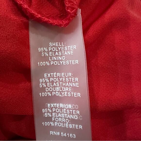 Tommy Hilfiger Red Matte Jersey Pleated Midi Dress Size 2 - Picture 11 of 11